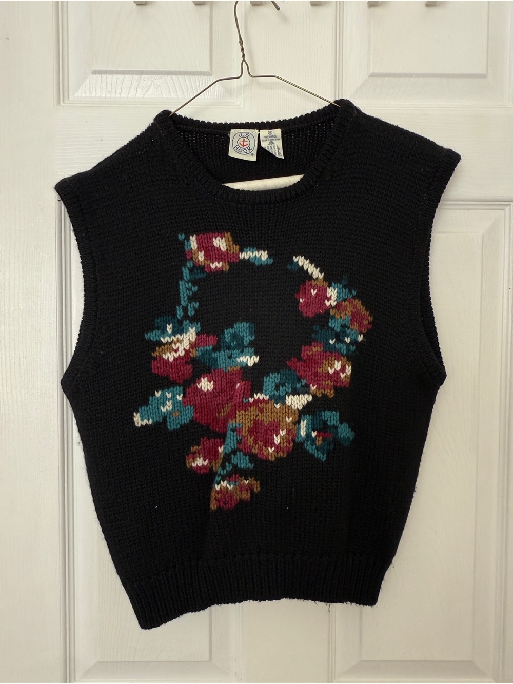Vintage Wool Floral Sweater Vest Small Grandmacore
